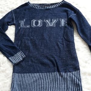 Graphic, denim-look knit Sweater